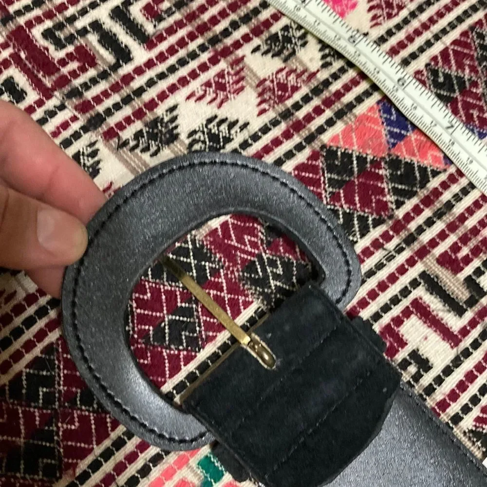 Vintage  genuine suede leather belt